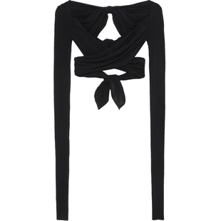 IT Philosophy di Lorenzo Serafini女装长袖上衣镂空交叉系结