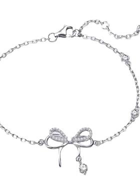 小众甜美蝴蝶结锆石手链女生轻奢