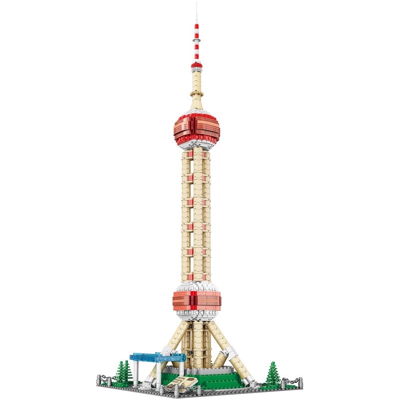 上海东方明珠塔建筑积木天坛榫卯