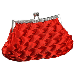 绸缎褶皱手拿礼服包时装包宴会包手拎包手提包
