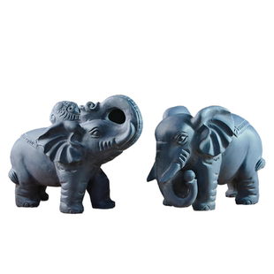 石雕青石大象一对门口门墩摆件招财镇宅庭院吸水象石头工艺品小象