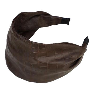 Ellazhong原创超宽复古发箍咖色