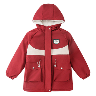 女童棉服冬装2025新款洋气儿童加绒加厚派克服棉衣中大童棉袄外套