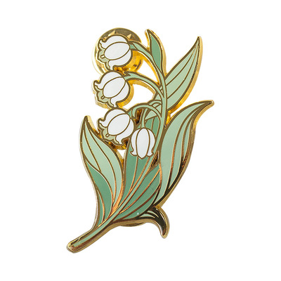 月色星象铃兰金属珐琅徽章胸针