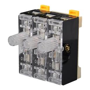 FS10熔断器底座含保险丝带灯F101 102 103 卡轨式熔芯管座10A 20A