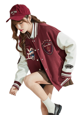 唐狮秋季棒球服兔子图案上衣女春