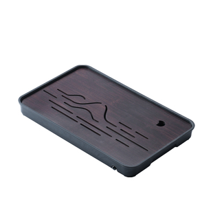 中式茶托盘家用茶具简约竹木质杯盘圆形干泡小茶盘水果糕点沥水盘