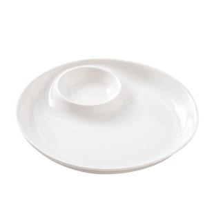 纯白饺子盘带醋碟家用装虾盘三文鱼刺身专用子母白灼虾盘子菜盘