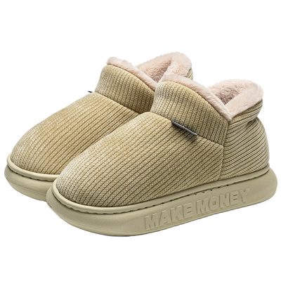 女士包跟棉拖鞋外穿防滑厚底简约