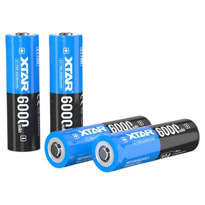 XTAR 爱克斯达 21700 6000MAH 真实大容量3.6V高性能充电手电筒锂电池 高循环次数 强光潜水手电筒专用电池