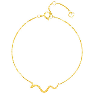 周大福SOINLOVE 本命年灵蛇18K金生肖蛇极简蛇年手链女新年礼物