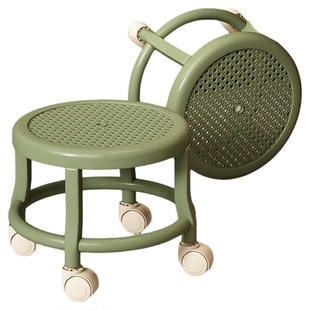 万向轮小凳子家用矮凳儿童小板凳滑轮移动椅子塑料坐凳美缝溜溜凳