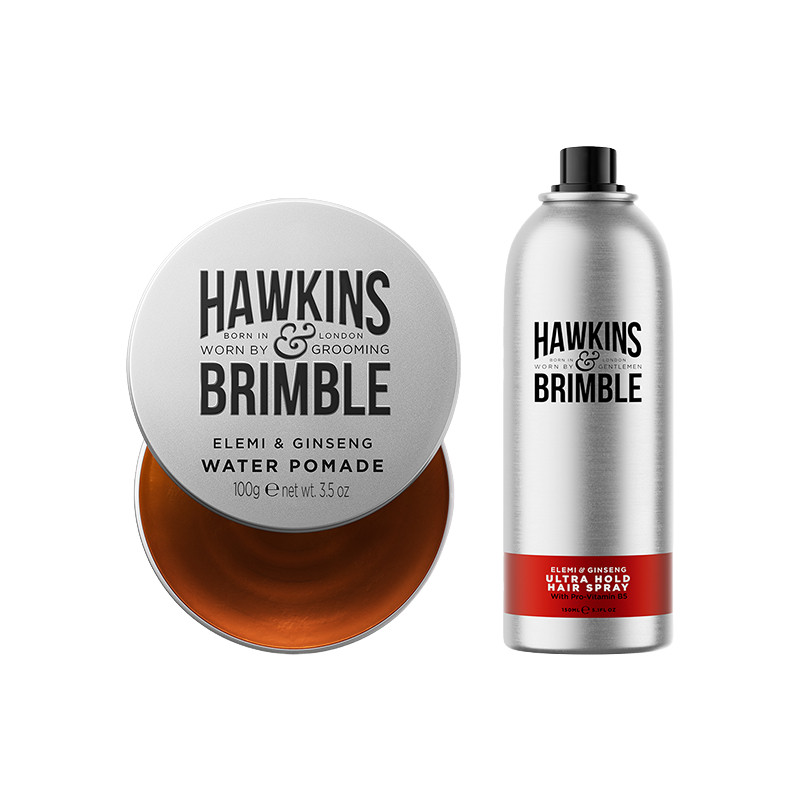 HAWKINS霍金斯小银罐水基发油 发胶定型喷雾套装礼盒发蜡复古造型