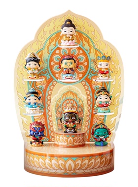 潮玩手办摆件摆放台萌佛莲花底座