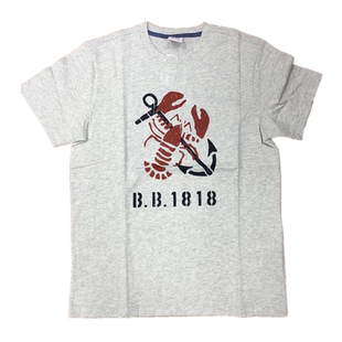 Brooks Brothers布克兄弟男士夏季新款圆领印花宽松潮流棉短袖T恤