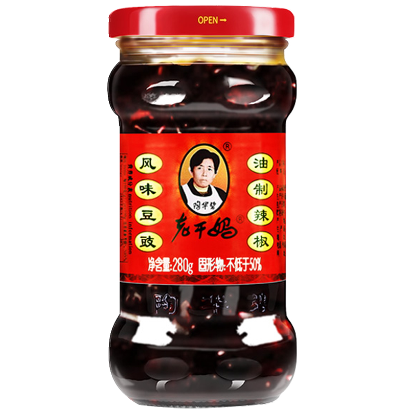 老干妈风味豆豉油辣椒280g瓶鸡油辣椒酱下饭菜辣子鸡拌面辣酱合集