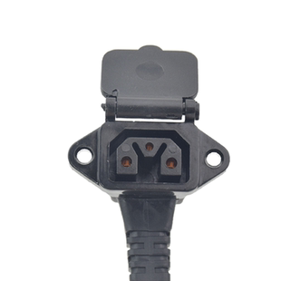 新款雅迪电动车三圆针专用充电口充电器线电源线公母插座头转换线