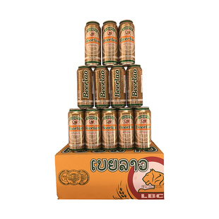 老挝啤酒黄啤易拉罐Beerlao大听装500ml×24罐2件起原装箱发货