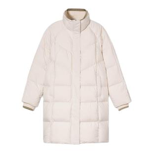 诗篇专选可拆卸式撞色针织假两件鹅绒羽绒服女2025冬款