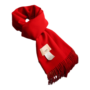 中老年人红围巾女冬季妈妈款中年大红色围脖老人奶奶中国红礼盒装