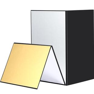 A3/A4摄影卡纸 加厚桌面反光板 折叠补光板 黑白金银色 吸光拍摄道具化妆品美食静物沟边拍照装饰 摄影小道具