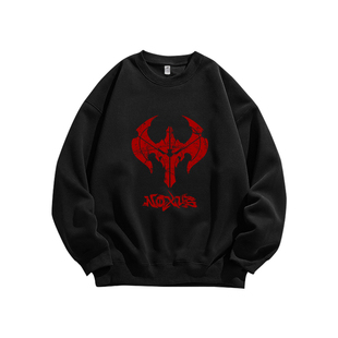 LOL英雄联盟诺克萨斯美式复古印花纯棉卫衣长袖男装T恤衫宽松休闲