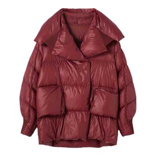 H·GENTEEL荷高新款冬装女毛织拼接感宽松羽绒服GCE44560716