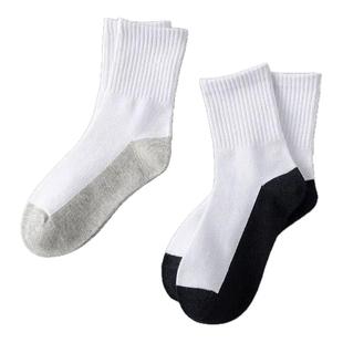 开学学生袜子白色儿童袜纯棉春秋黑底耐脏男童中筒袜女运动休闲袜