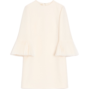 华伦天奴VALENTINO女士CREPE COUTURE褶裥短款连衣裙