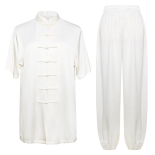 100%桑蚕丝太极服女新款高端真丝太极拳练功服男中式太极服旗舰店