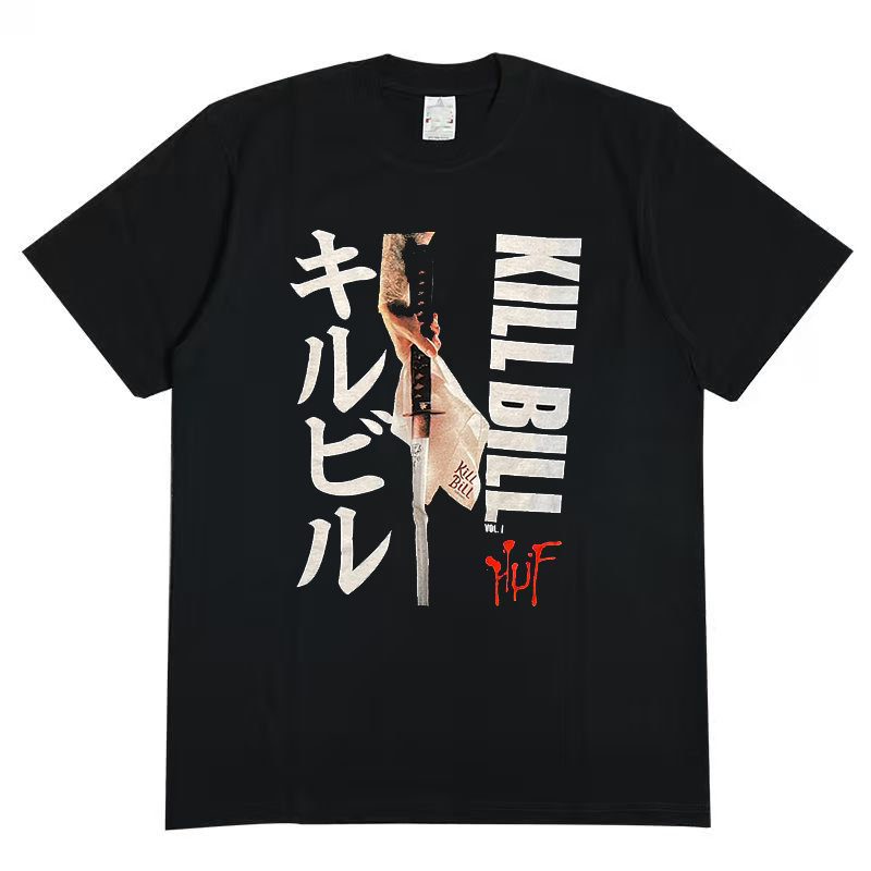 KILL BILL电影短袖T恤暗黑高街vintage古着涂鸦字体潮牌男女半袖