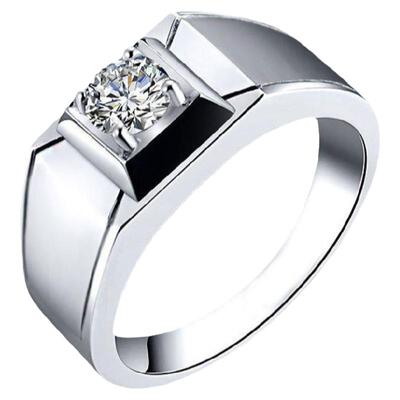 新品莫桑石时尚磨砂款男士钻戒