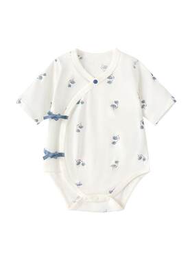 babylove婴儿包屁衣春夏款初生宝宝7分袖三角哈衣纯棉新生儿衣服