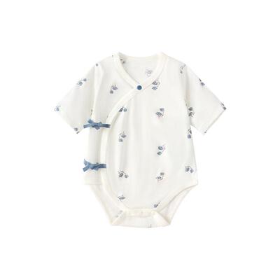 babylove婴儿包屁衣春夏款初生宝宝7分袖三角哈衣纯棉新生儿衣服