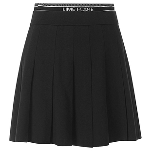 莱茵福莱尔高腰百褶黑色短款夏季新款设计感半身裙学院风高级