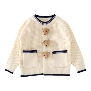 女童宝宝tutu裙子搭配上衣半身裙蓬蓬裙小熊毛衣花样编织洋气冬装