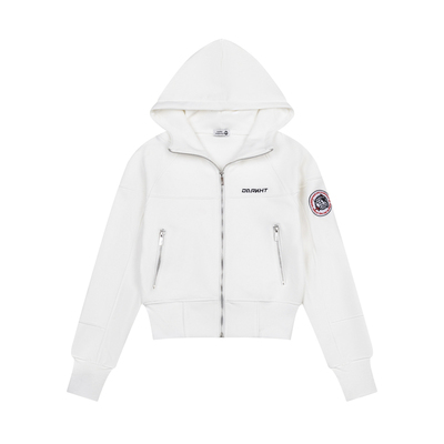 DHSS复古徽章刺绣加绒连帽卫衣