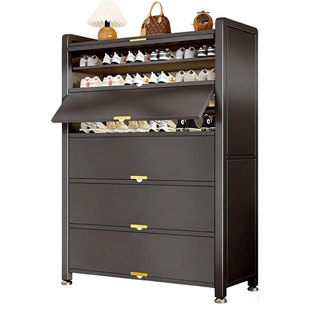 2025新款全钢鞋柜靠墙一体入户玄关收纳柜大容量储物多层防尘鞋架