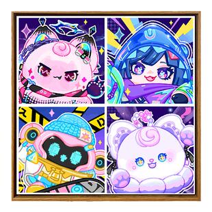 可爱卡通蛋仔派对数字油画diy儿童填色画画手工打发时间的油彩画