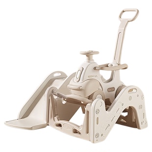 儿童家用宝宝摇摇马溜溜车二合一防侧摔小木马蹦蹦床滑梯婴儿玩具