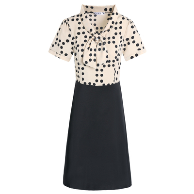 妈妈装夏装时尚拼接假两件连衣裙