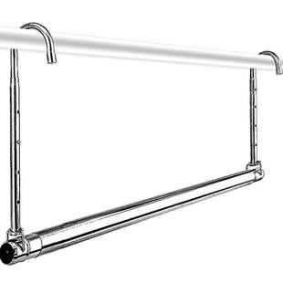 304不锈钢加长伸缩凉衣杆晒被子神器家用阳台悬挂式晾衣架折叠捍