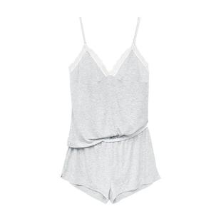 贴身裸感』桑罗吊带短裤无痕打底套装防凸点免穿文胸蕾丝拼接设计