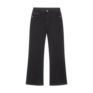 有志者UZIS 牛仔裤男直筒蓝色宽松复古水洗休闲美式微弯刀裤2021M