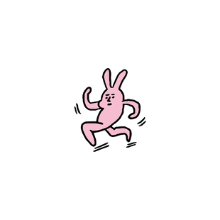 RETLPER镂空贴 原创 粉色妖姬 奔跑的粉兔子 可爱汽摩防水贴纸