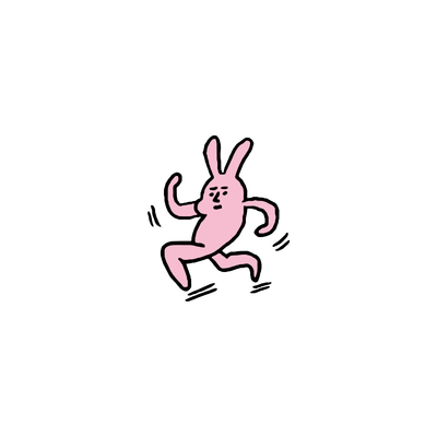 RETLPER镂空贴 原创 粉色妖姬 奔跑的粉兔子 可爱汽摩防水贴纸