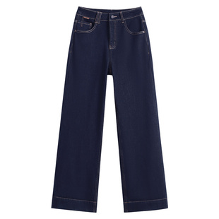 植绒九分直筒牛仔裤女秋冬百搭小个子高腰显瘦休闲窄版加绒阔腿裤