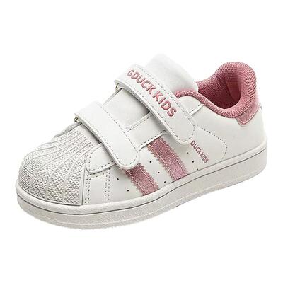 小黄鸭女童鞋春秋季新款贝壳头儿童鞋子小男孩白鞋休闲百搭运动鞋