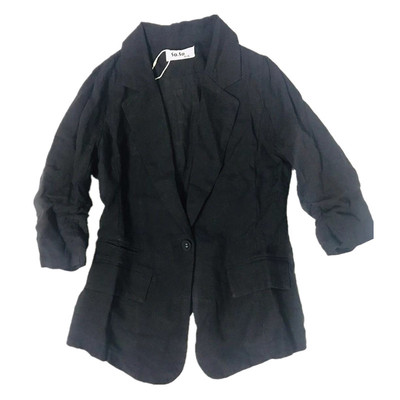 棉麻纯色港味百搭风西装外套