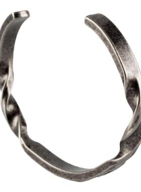 螺旋哑光磨砂黑色开口可调节手镯